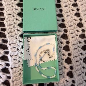 Blue and White Beaded Bracelet